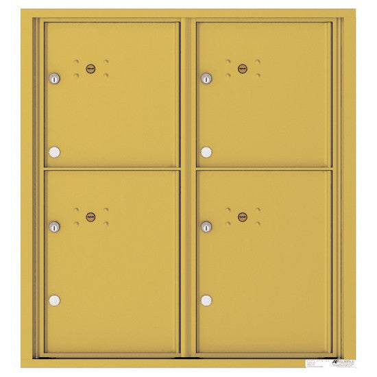 4C09D-4P - 4 Parcel Doors Unit - 4C Wall Mount 9-High