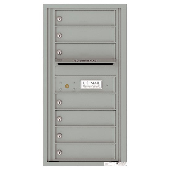 4C09S-07 - 7 Tenant Doors with Outgoing Mail Compartment - 4C Wall Mount 9-High Mailboxes