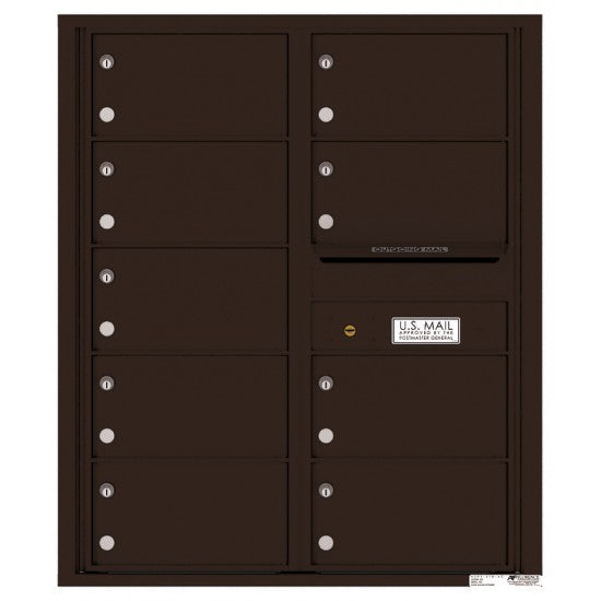4C10D-09 - 9 Tenant Doors with Outgoing Mail Compartment - 4C Wall Mount 10-High Mailboxes