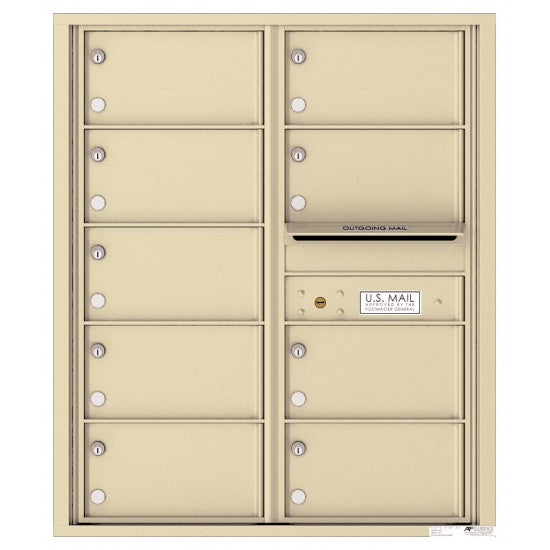 4C10D-09 - 9 Tenant Doors with Outgoing Mail Compartment - 4C Wall Mount 10-High Mailboxes