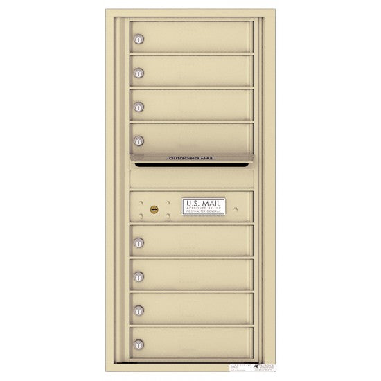 4C10S-08 - 8 Tenant Doors with Outgoing Mail Compartment - 4C Wall Mount 10-High Mailboxes