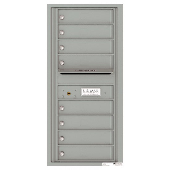 4C10S-08 - 8 Tenant Doors with Outgoing Mail Compartment - 4C Wall Mount 10-High Mailboxes