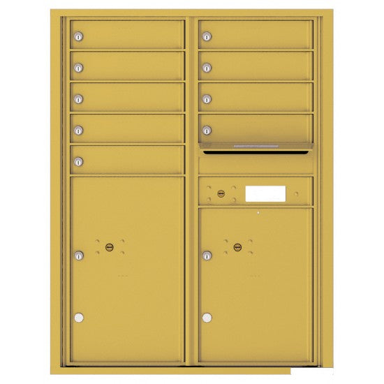 4C11D-09 - 9 Tenant Doors with 2 Parcel Lockers and Outgoing Mail Compartment - 4C Wall Mount 11-High Mailboxes