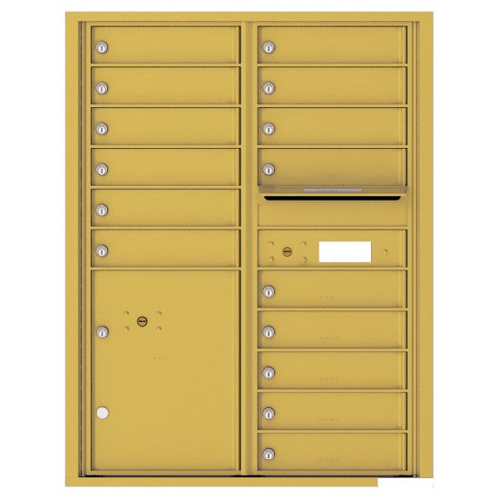 4C11D-15 - 15 Tenant Doors with Parcel Locker and Outgoing Mail Compartment - 4C Wall Mount 11-High Mailboxes