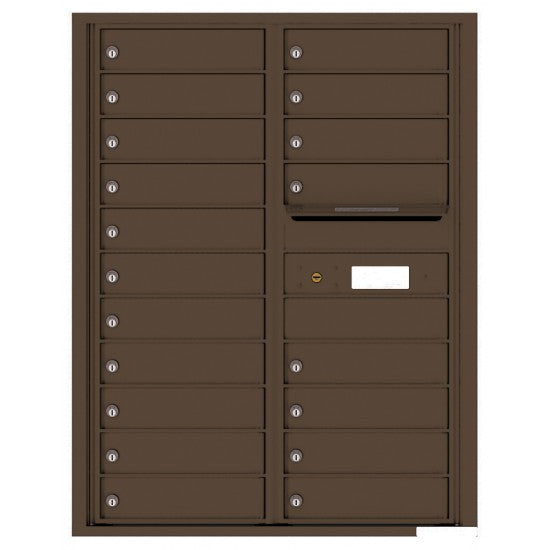 4C11D-19 - 19 Tenant Doors with Outgoing Mail Compartment - 4C Wall Mount 11-High Mailboxes