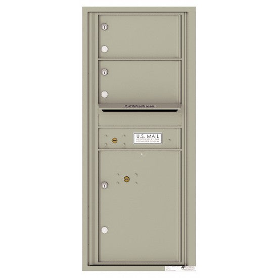 4C11S-02 - 2 Oversized Tenant Doors with 1 Parcel Lockers and Outgoing Mail Compartment - 4C Wall Mount 11-High Mailboxes