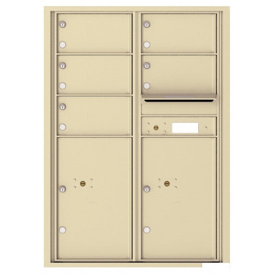 4C12D-05 - 5 Oversized Tenant Doors with 2 Parcel Lockers and Outgoing Mail Compartment - 4C Wall Mount 12-High Mailboxes