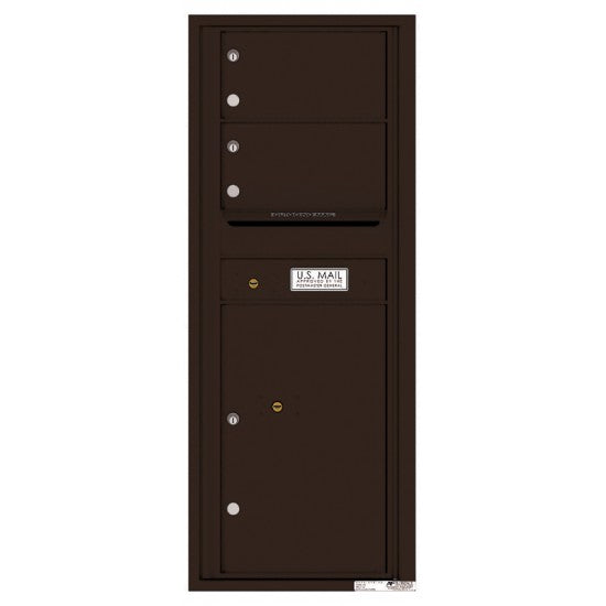 4C12S-02 - 2 Oversized Tenant Doors with 1 Parcel Locker and Outgoing Mail Compartment - 4C Wall Mount 12-High Mailboxes