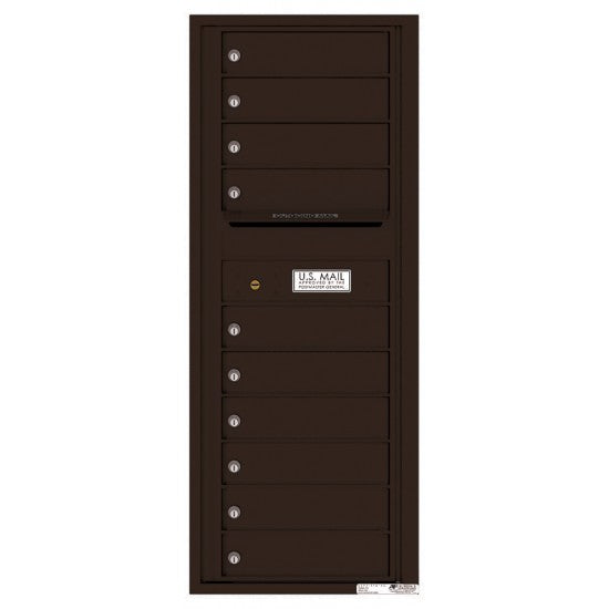 4C12S-10 - 10 Tenant Doors with Outgoing Mail Compartment - 4C Wall Mount 12-High Mailboxes
