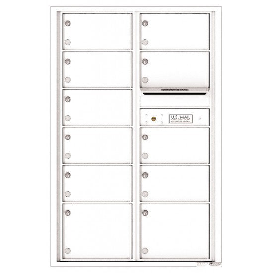 4C13D-11 - 11 Oversized Tenant Doors and Outgoing Mail Compartment - 4C Wall Mount 13-High Mailboxes
