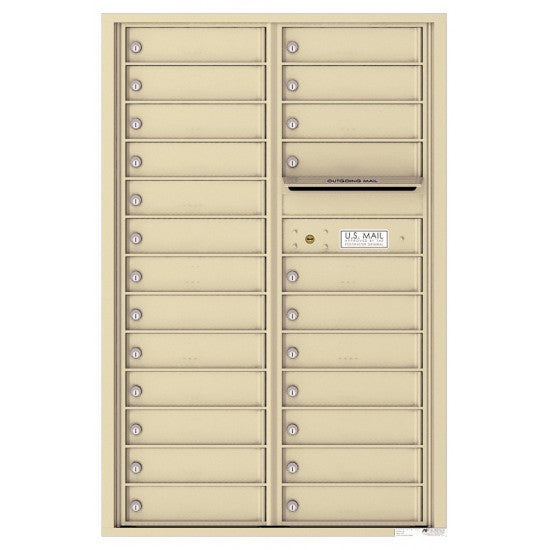 4C13D-24 - 24 Tenant Doors and Outgoing Mail Compartment - 4C Wall Mount 13-High Mailboxes
