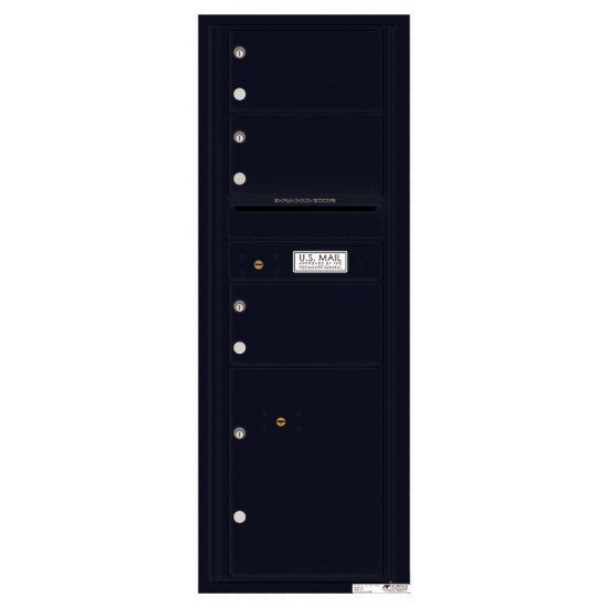 4C13S-03 - 3 Oversized Tenant Doors with 1 Parcel Locker and Outgoing Mail Compartment - 4C Wall Mount 13-High Mailboxes