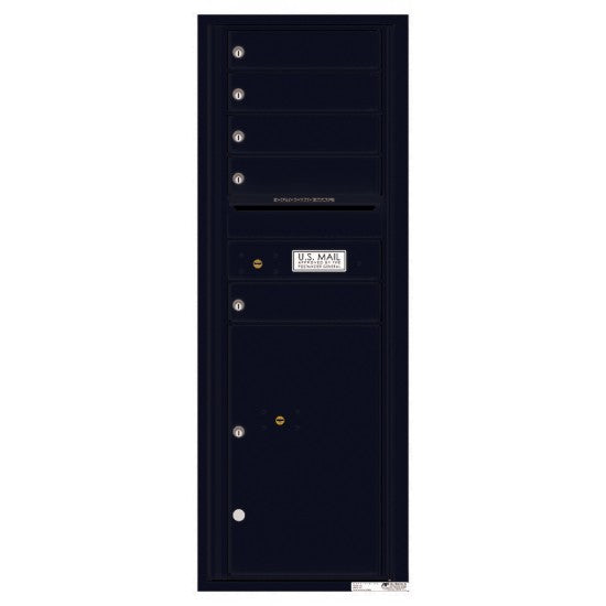 4C13S-05 - 5 Tenant Doors with 1 Parcel Locker and Outgoing Mail Compartment - 4C Wall Mount 13-High Mailboxes