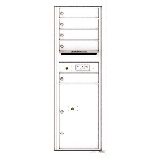 4C13S-05 - 5 Tenant Doors with 1 Parcel Locker and Outgoing Mail Compartment - 4C Wall Mount 13-High Mailboxes