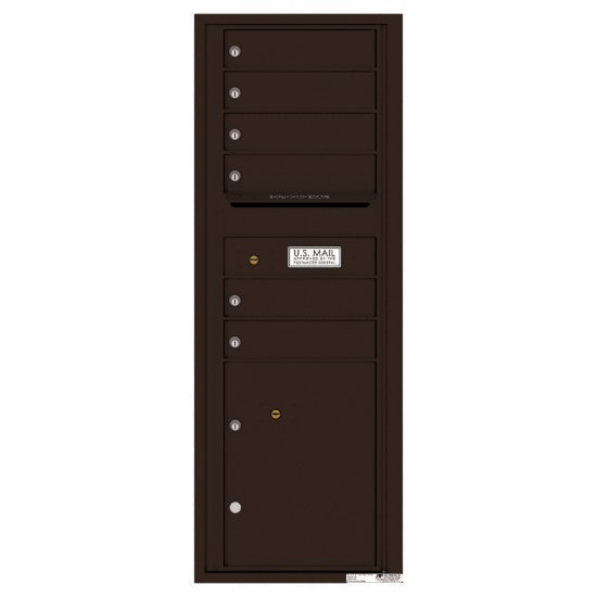 4C13S-06 - 6 Tenant Doors with 1 Parcel Locker and Outgoing Mail Compartment - 4C Wall Mount 13-High Mailboxes