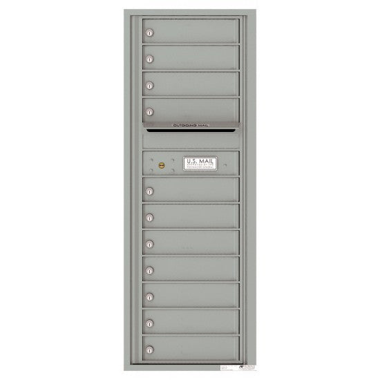 4C13S-11 - 11 Tenant Doors with Outgoing Mail Compartment - 4C Wall Mount 13-High Mailboxes