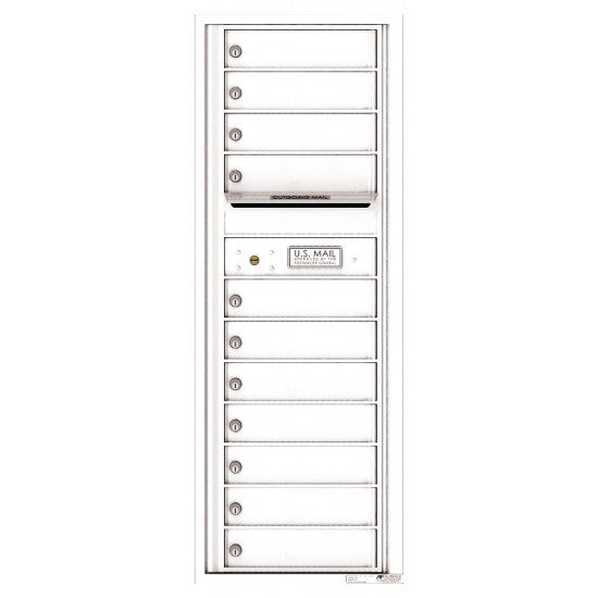 4C13S-11 - 11 Tenant Doors with Outgoing Mail Compartment - 4C Wall Mount 13-High Mailboxes