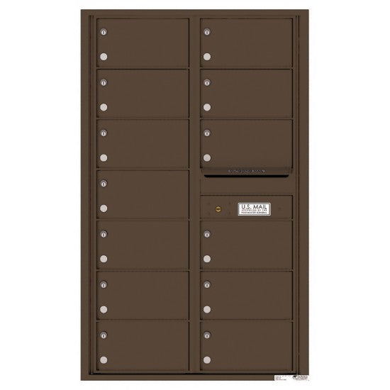 4C14D-13 - 13 Oversized Tenant Doors and Outgoing Mail Compartment - 4C Wall Mount 14-High Mailboxes