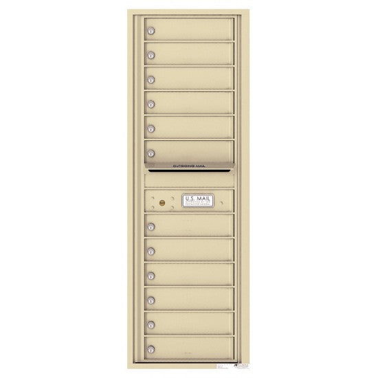 4C14S-12 - 12 Tenant Doors with Outgoing Mail Compartment - 4C Wall Mount 14-High Mailboxes