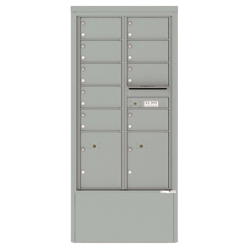 4C15D-09-D - 9 Tenant Doors with 2 Parcel Lockers and Outgoing Mail Compartment - 4C Depot Mailbox Module