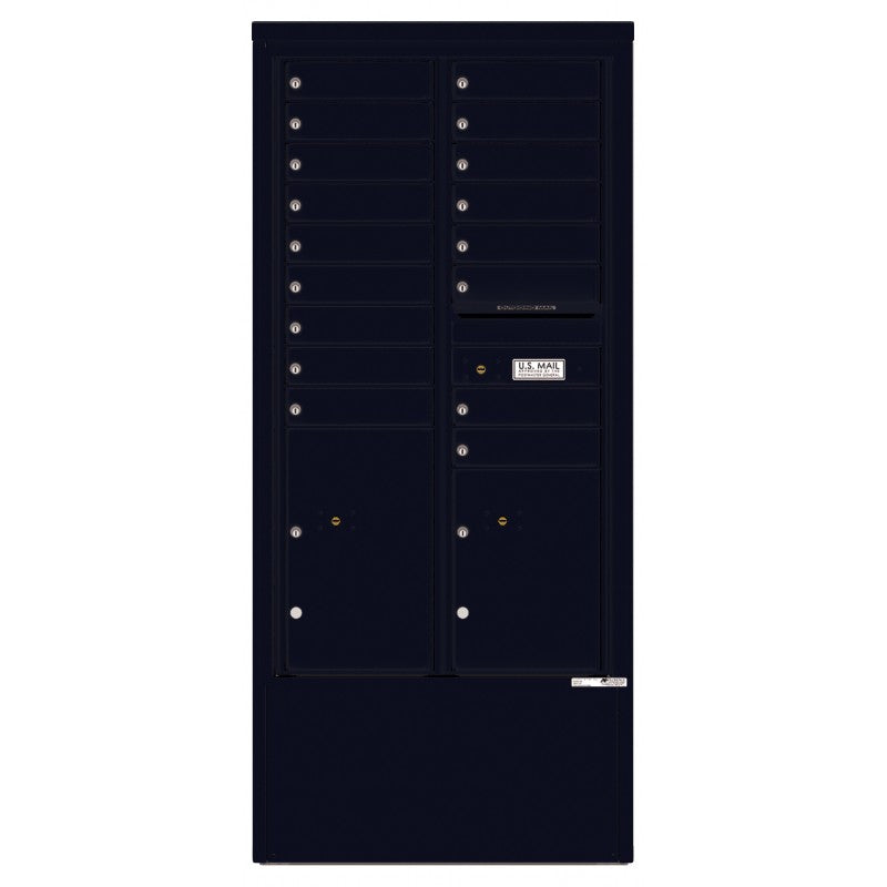 4C15D-17-D - 17 Tenant Doors with 2 Parcel Lockers and Outgoing Mail Compartment - 4C Depot Mailbox Module