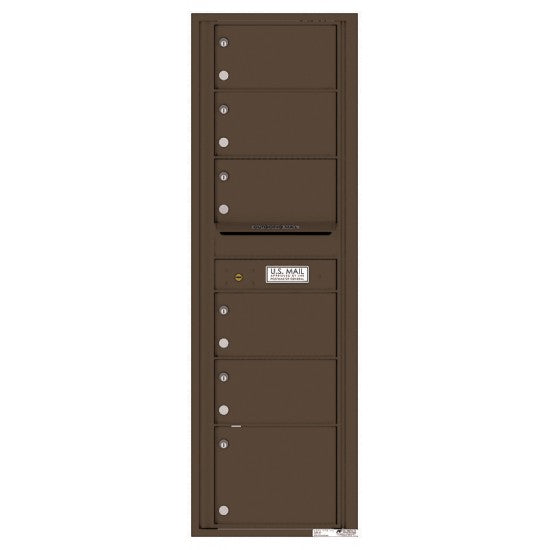 4C15S-06 - 6 Oversized Tenant Doors with Outgoing Mail Compartment - 4C Wall Mount 15-High Mailboxes