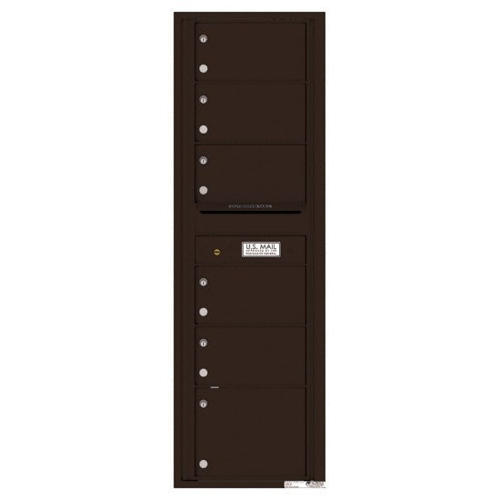 4C15S-06 - 6 Oversized Tenant Doors with Outgoing Mail Compartment - 4C Wall Mount 15-High Mailboxes