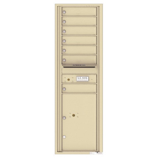 4C15S-07 - 7 Tenant Doors with 1 Parcel Locker and Outgoing Mail Compartment - 4C Wall Mount 15-High Mailboxes