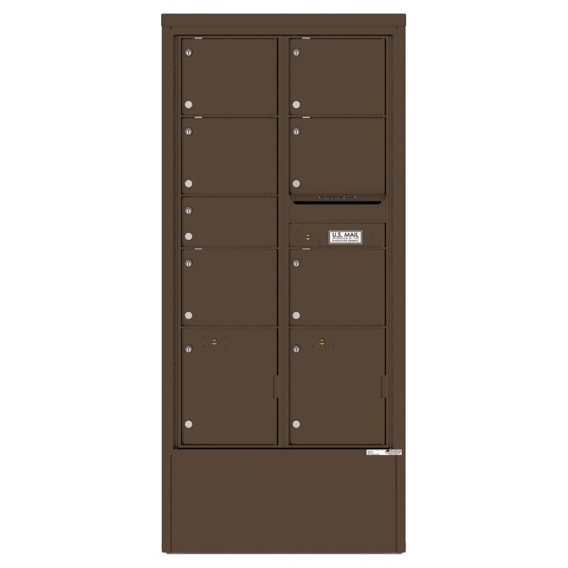 4C16D-07-D - 7 Tenant Doors with 2 Parcel Lockers and Outgoing Mail Compartment - 4C Depot Mailbox Module
