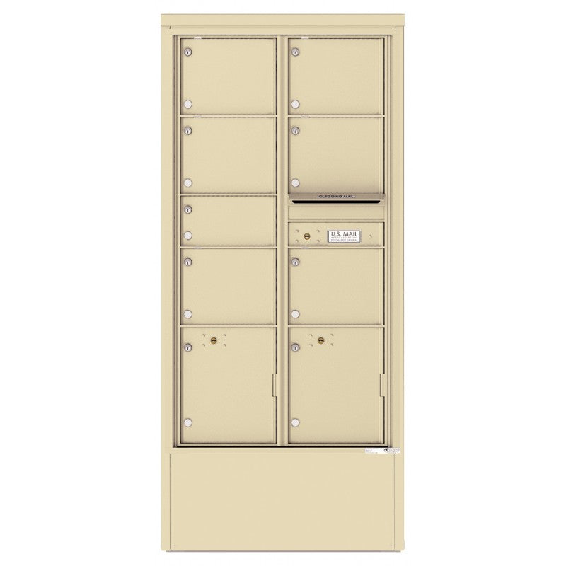 4C16D-07-D - 7 Tenant Doors with 2 Parcel Lockers and Outgoing Mail Compartment - 4C Depot Mailbox Module