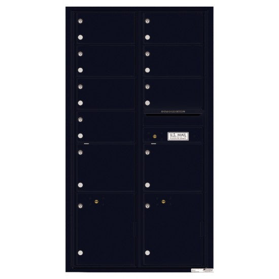 4C16D-09 - 9 Oversized Tenant Doors with 2 Parcel Lockers and Outgoing Mail Compartment - 4C Wall Mount Max Height Mailboxes