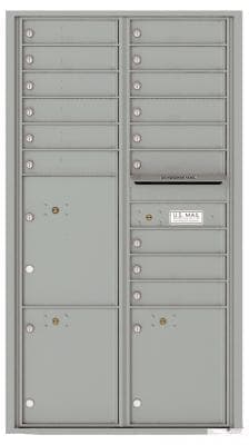 4C16D-15 - 15 Tenant Doors with 3 Parcel Lockers and Outgoing Mail Compartment - 4C Wall Mount Max Height Mailboxes