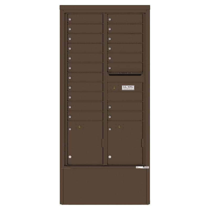 4C16D-19-D - 19 Tenant Doors with 2 Parcel Lockers and Outgoing Mail Compartment - 4C Depot Mailbox Module