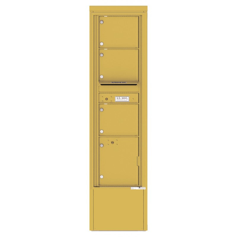 4C16S-03-D - 3 Tenant Doors with 1 Parcel Locker and Outgoing Mail Compartment - 4C Depot Mailbox Module
