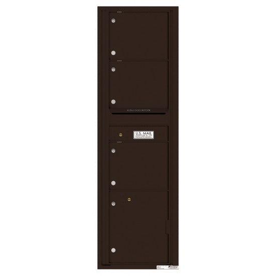 4C16S-03 - 3 Oversized Tenant Doors with 1 Parcel Locker and Outgoing Mail Compartment - 4C Wall Mount Max Height Mailboxes