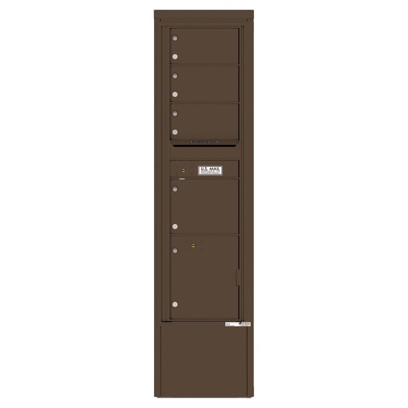 4C16S-04-D - 4 Tenant Doors with 1 Parcel Locker and Outgoing Mail Compartment - 4C Depot Mailbox Module