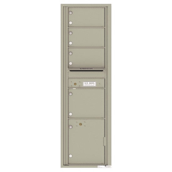 4C16S-04 - 4 Oversized Tenant Doors with 1 Parcel Locker and Outgoing Mail Compartment - 4C Wall Mount Max Height Mailboxes
