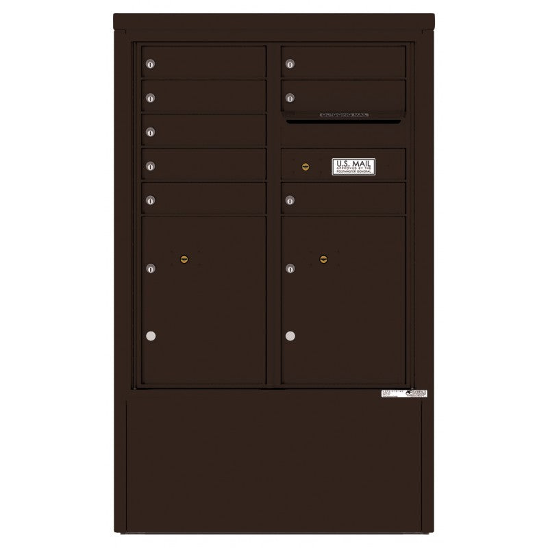 4CADD-08-D - 8 Tenant Doors with 2 Parcel Lockers and Outgoing Mail Compartment - 4C Depot Mailbox Module
