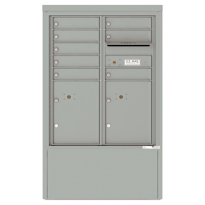 4CADD-08-D - 8 Tenant Doors with 2 Parcel Lockers and Outgoing Mail Compartment - 4C Depot Mailbox Module