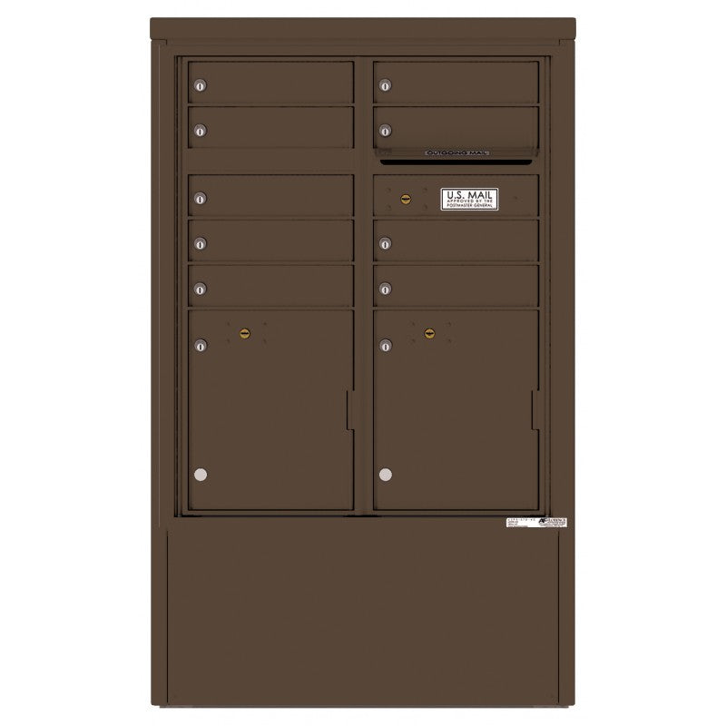 4CADD-09-D - 9 Tenant Doors with 2 Parcel Lockers and Outgoing Mail Compartment - 4C Depot Mailbox Module