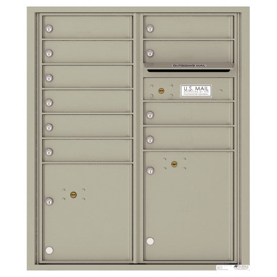 4CADD-10 - 10 Tenant Doors with 2 Parcel Lockers and Outgoing Mail