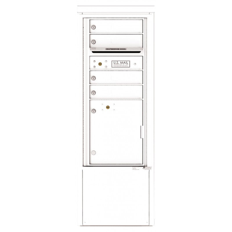4CADS-04-D - 4 Tenant Doors with 1 Parcel Locker and Outgoing Mail Compartment - 4C Depot Mailbox Module
